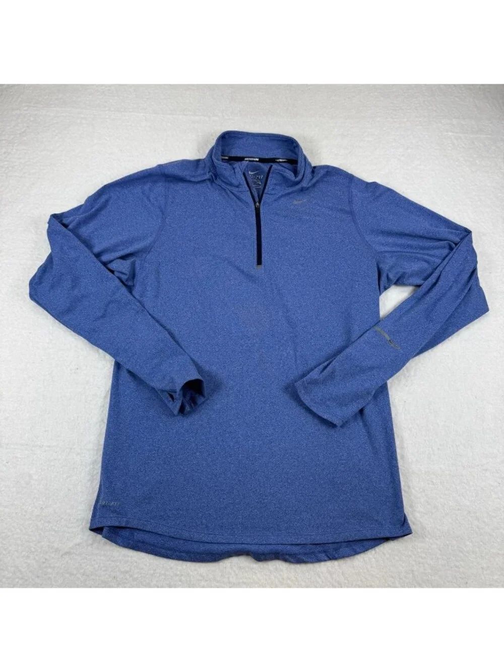 Nike Shirt Mens Size Small Blue Dri-Fit 1/4 Zip Long Sleeve Running Training